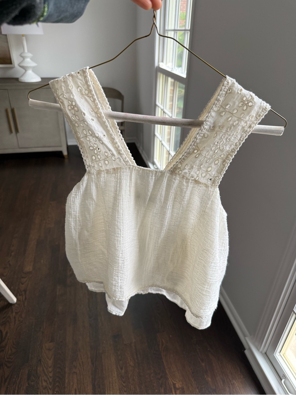 Zara Cream Textured Eyelet Strap Camisole, perfect condition